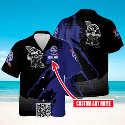 Pabst Blue Ribbon Hawaiian Shirt Custom Name Gift For Beer Lovers
