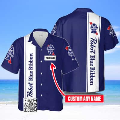 Pabst Blue Ribbon Hawaiian Shirt Custom Name Gift For Beer Drinkers