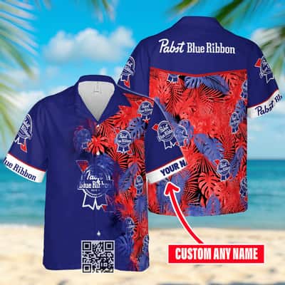 Pabst Blue Ribbon Beer Hawaiian Shirt Custom Name Beach Lovers Gift Pabst Blue Ribbon Beer Hawaiian Shirt Custom Name Beach Lovers Gift