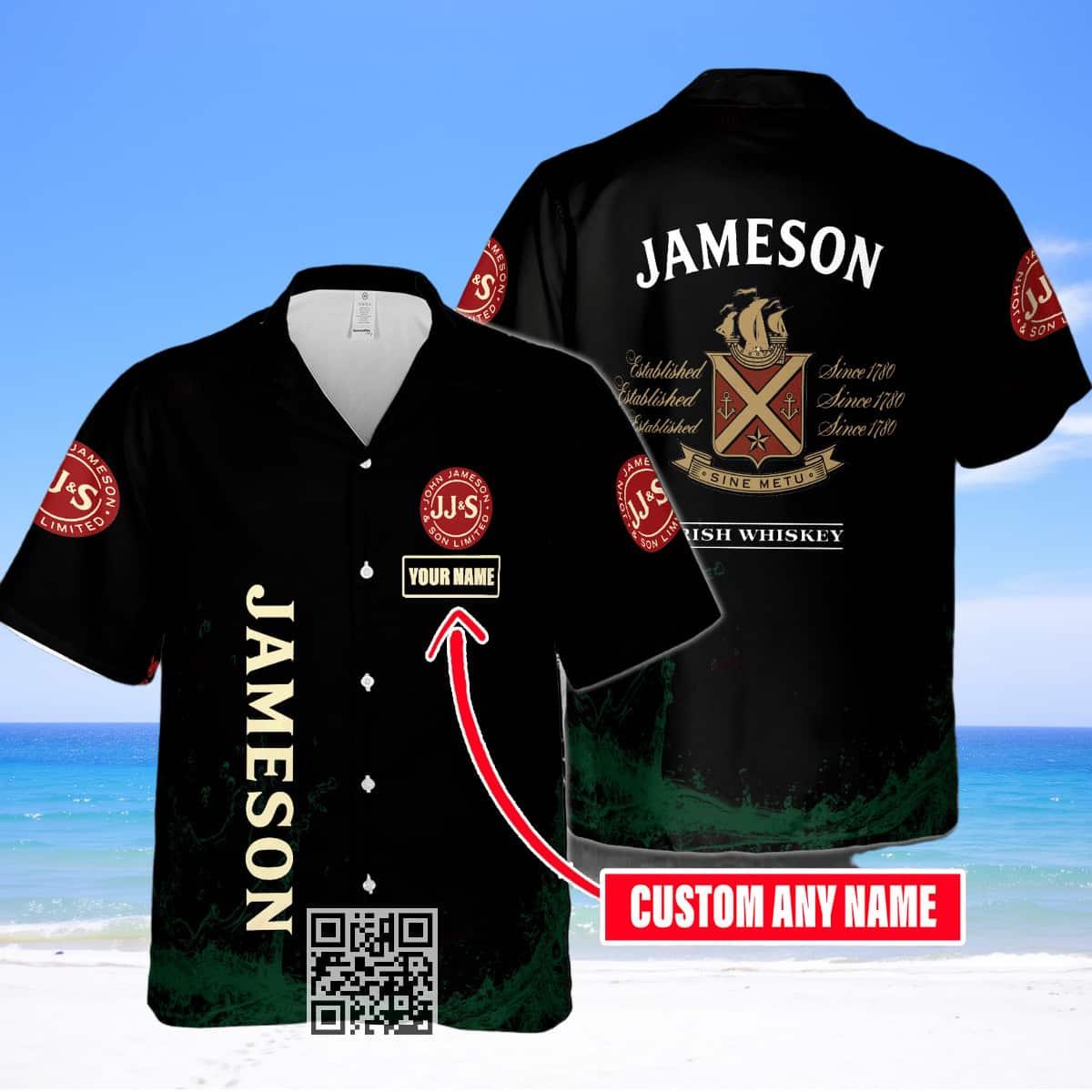 Jameson Irish Whiskey Hawaiian Shirt Custom Name Gift For Best Friends Jameson Irish Whiskey Hawaiian Shirt Custom Name Gift For Best Friends