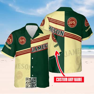 Jameson Irish Whiskey Hawaiian Shirt Custom Name Gift For Beach Trip Jameson Irish Whiskey Hawaiian Shirt Custom Name Gift For Beach Trip