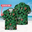 Jameson Irish Whiskey Hawaiian Shirt Custom Name Palm Leaves Pattern Jameson Irish Whiskey Hawaiian Shirt Custom Name Palm Leaves Pattern