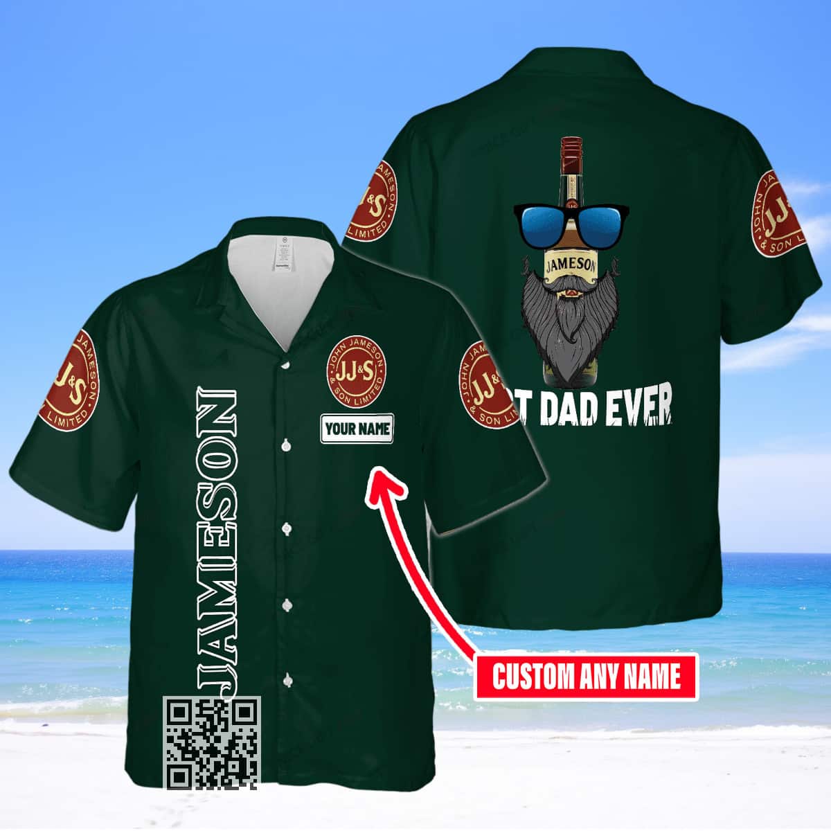 Jameson Irish Whiskey Hawaiian Shirt Custom Name Best Dad Ever