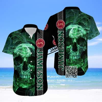 Jameson Irish Whiskey Hawaiian Shirt Skull Spooky Horror Jameson Irish Whiskey Hawaiian Shirt Skull Spooky Horror