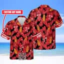 Fireball Cinnamon Whisky Hawaiian Shirt Palm Leaves Pattern Custom Name