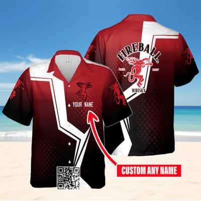 Fireball Cinnamon Whisky Hawaiian Shirt Custom Name Gift For Best Friends