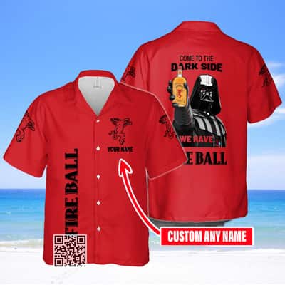 Darth Vader Star Wars Fireball Cinnamon Whisky Hawaiian Shirt Custom Name