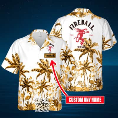 Fireball Cinnamon Whisky Hawaiian Shirt Custom Name Summer Beach Gift Fireball Cinnamon Whisky Hawaiian Shirt Custom Name Summer Beach Gift