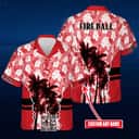 Fireball Cinnamon Whisky Hawaiian Shirt Custom Name Gift For Beach Trip