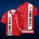 Fireball Cinnamon Whisky Hawaiian Shirt Custom Name Trendy Summer Gift