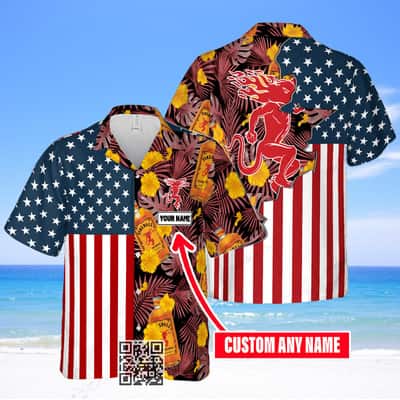 Aloha Fireball Cinnamon Whisky Hawaiian Shirt Custom Name Summer Gift For Friend