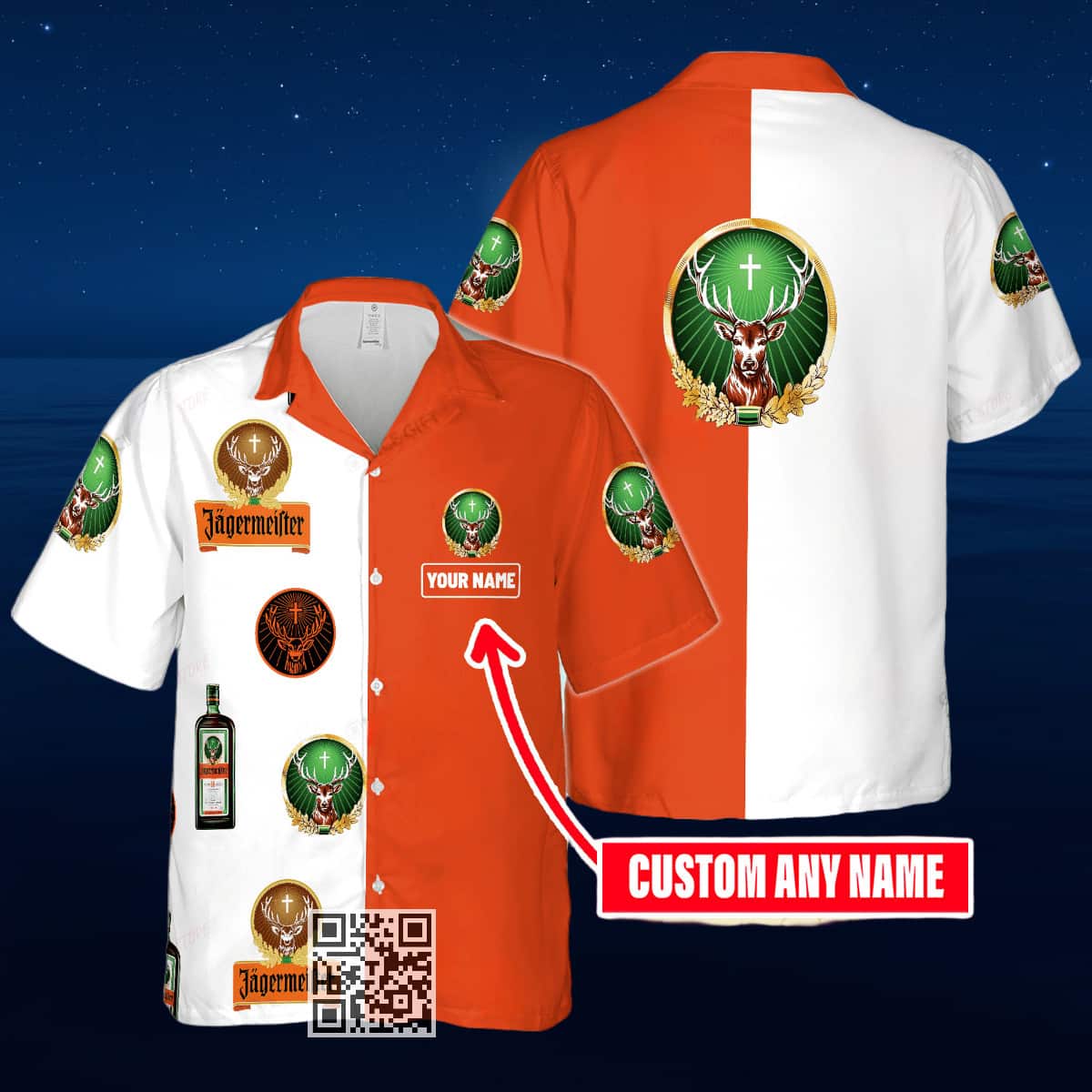 Jagermeister Hawaiian Shirt Custom Name Beach Gift For Friend Jagermeister Hawaiian Shirt Custom Name Beach Gift For Friend