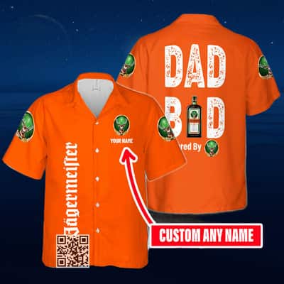 Dad Bod Powered By Jagermeister Hawaiian Shirt Custom Name