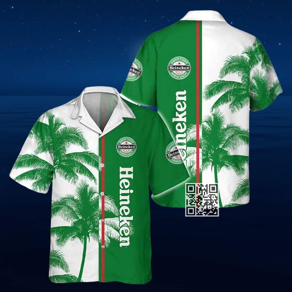 Heineken Beer Hawaiian Shirt Palm Tree Best Beach Gift