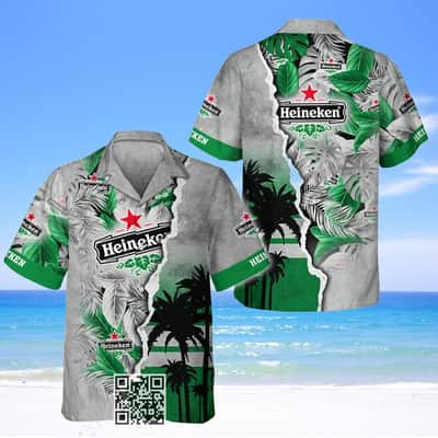 Tropical Torn Paper Heineken Beer Hawaiian Shirt Beach Vacation Gift