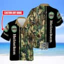 Heineken Beer Hawaiian Shirt Camouflage Pattern Custom Name Heineken Beer Hawaiian Shirt Camouflage Pattern Custom Name