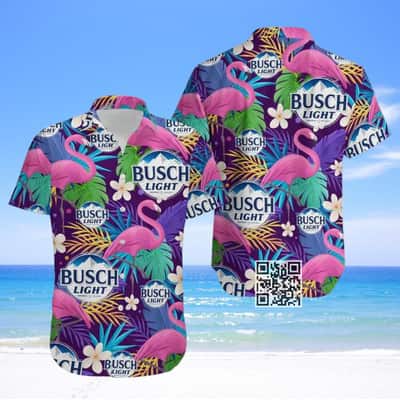 Summer Aloha Busch Light Beer Hawaiian Shirt Flamingo Beach Lovers Gift