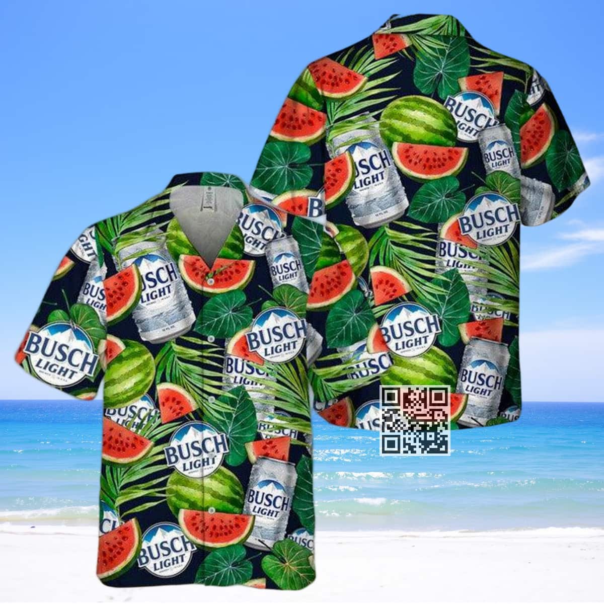 Busch Light Watermelon Hawaiian Shirt Beach Gift For Friend Busch Light Watermelon Hawaiian Shirt Beach Gift For Friend