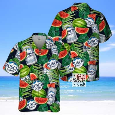 Busch Light Watermelon Hawaiian Shirt Beach Gift For Friend Busch Light Watermelon Hawaiian Shirt Beach Gift For Friend