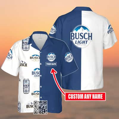 Busch Light Beer Hawaiian Shirt Custom Name Beer Lovers Gift