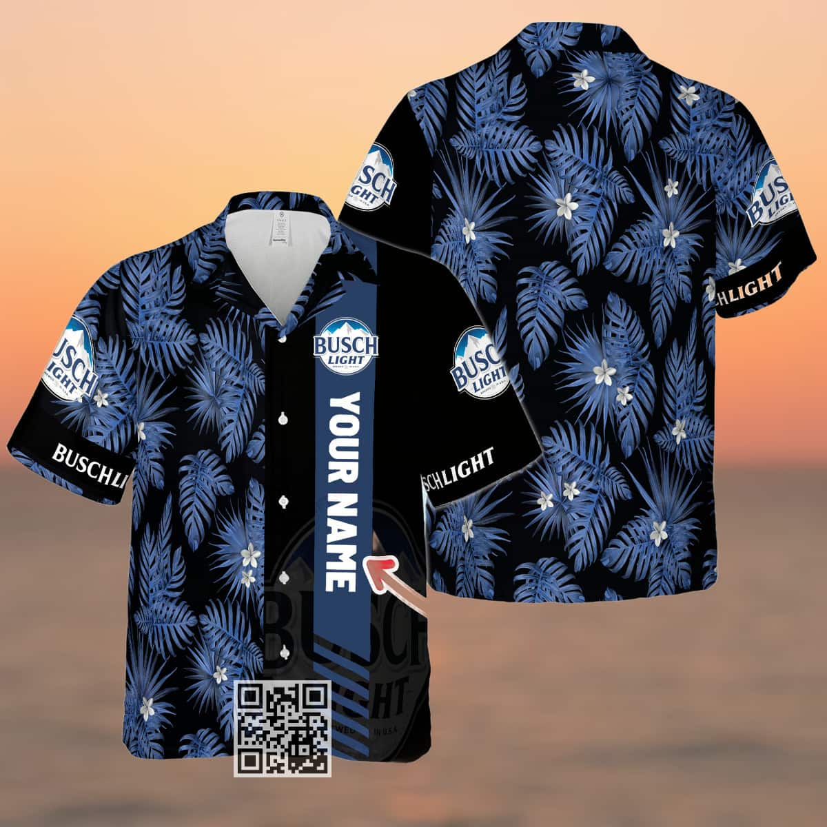 Aloha Busch Light Hawaiian Shirt Custom Name Palm Leaves Pattern Beach Lovers Gift Aloha Busch Light Hawaiian Shirt Custom Name Palm Leaves Pattern Beach Lovers Gift