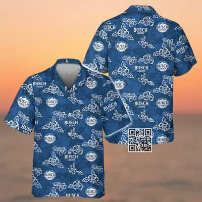 Aloha Busch Light Beer Hawaiian Shirt Hibiscus Flower Best Beach Gift