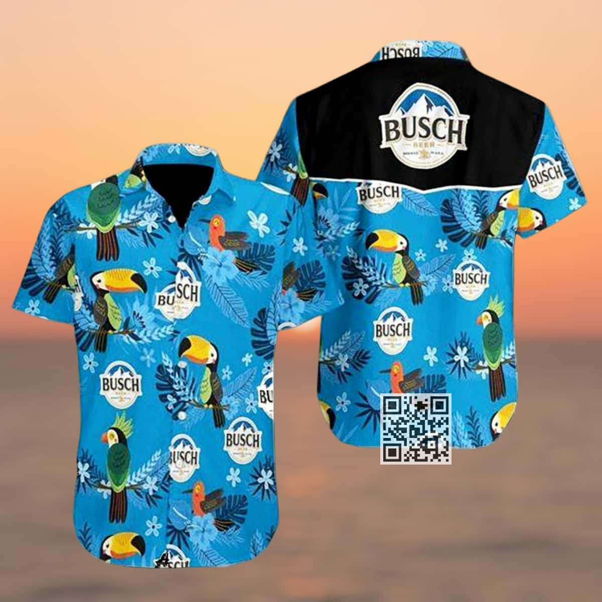 Aloha Busch Light Hawaiian Shirt Parrot Tropical Pattern Aloha Busch Light Hawaiian Shirt Parrot Tropical Pattern