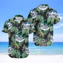 Aloha Busch Light Beer Hawaiian Shirt Palm Leaves Pattern Trendy Summer Gift