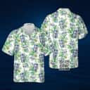Aloha Busch Light Hawaiian Shirt Tropical Palm Leaves