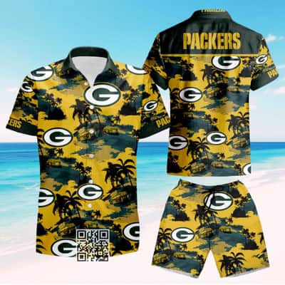 NFL Green Bay Packers Hawaiian Shirt Island Pattern NFL Green Bay Packers Hawaiian Shirt Island Pattern