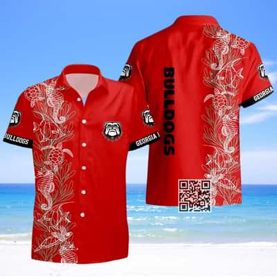 Aloha NCAA Georgia Bulldogs Hawaiian Shirt Turtle Seaweed Pattern Aloha NCAA Georgia Bulldogs Hawaiian Shirt Turtle Seaweed Pattern