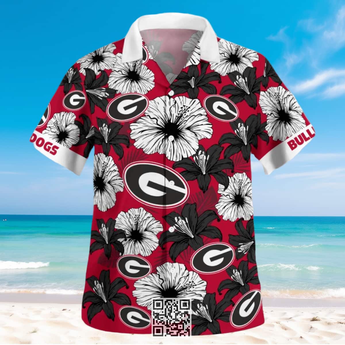Aloha NCAA Georgia Bulldogs Hawaiian Shirt Hibiscus Flower Pattern Aloha NCAA Georgia Bulldogs Hawaiian Shirt Hibiscus Flower Pattern