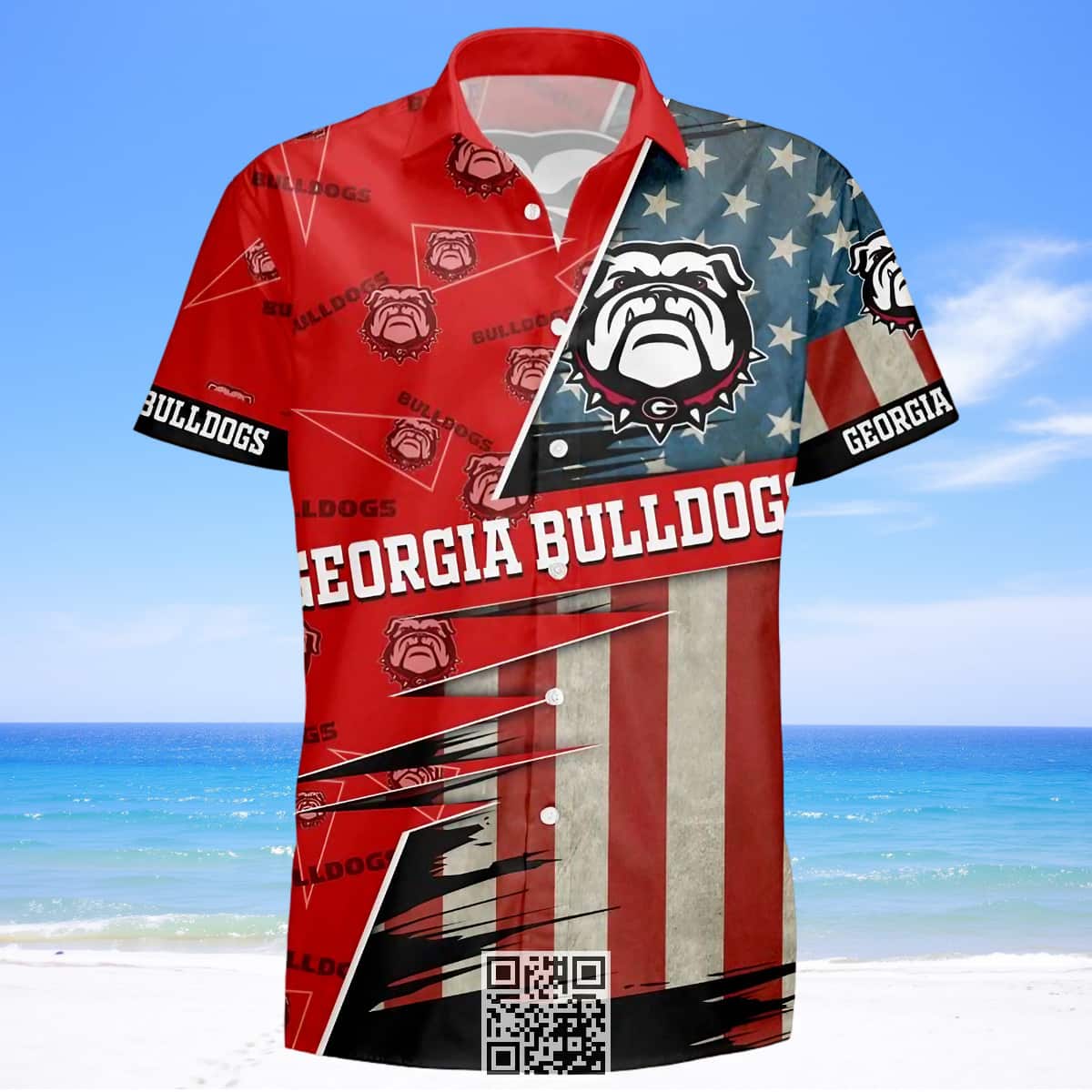 Aloha NFL Georgia Bulldogs Hawaiian Shirt US Flag Pattern Aloha NFL Georgia Bulldogs Hawaiian Shirt US Flag Pattern