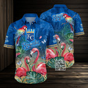 MLB Kansas City Royals Hawaiian Shirt Flamingo Pattern MLB Kansas City Royals Hawaiian Shirt Flamingo Pattern