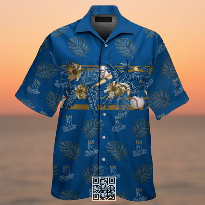 MLB Kansas City Royals Hawaiian Shirt Palm Leaves Pattern Beach Lovers Gift