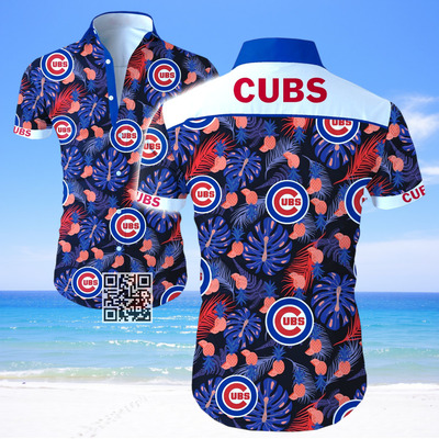 Summer Aloha MLB Chicago Cubs Hawaiian Shirt Palm Leaves Pattern