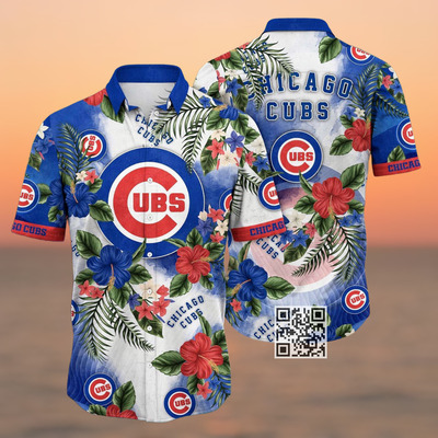 MLB Chicago Cubs Hawaiian Shirt Hibiscus Flower Summer Beach Gift