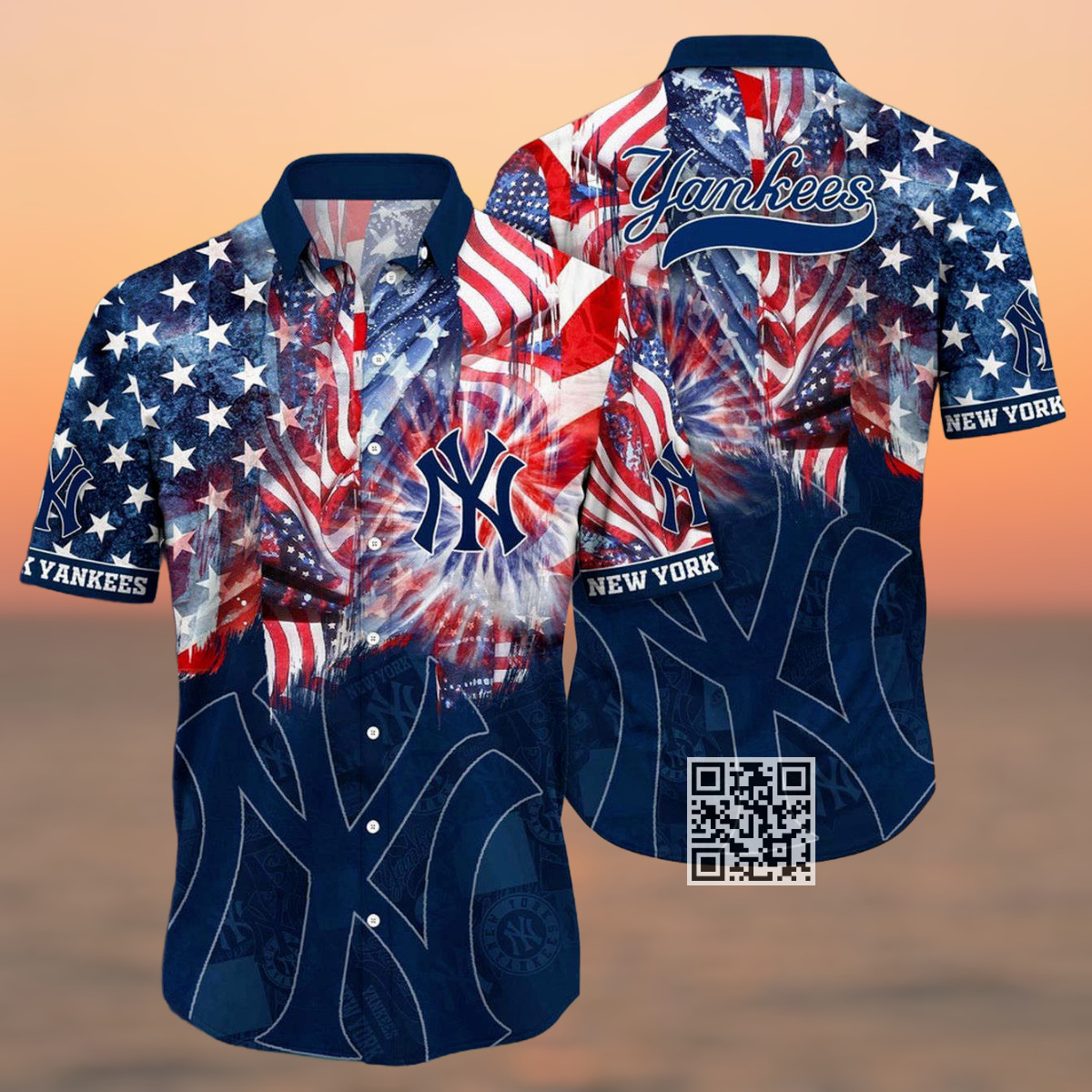 Aloha MLB New York Yankees Hawaiian Shirt US Flag Beach Lovers Gift