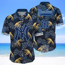 MLB New York Yankees Hawaiian Shirt Palm Leaves Pattern Beach Lovers Gift MLB New York Yankees Hawaiian Shirt Palm Leaves Pattern Beach Lovers Gift
