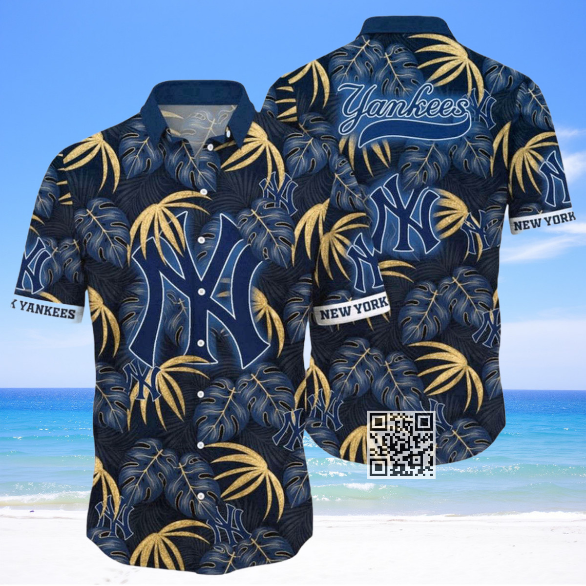 MLB New York Yankees Hawaiian Shirt Palm Leaves Pattern Beach Lovers Gift MLB New York Yankees Hawaiian Shirt Palm Leaves Pattern Beach Lovers Gift