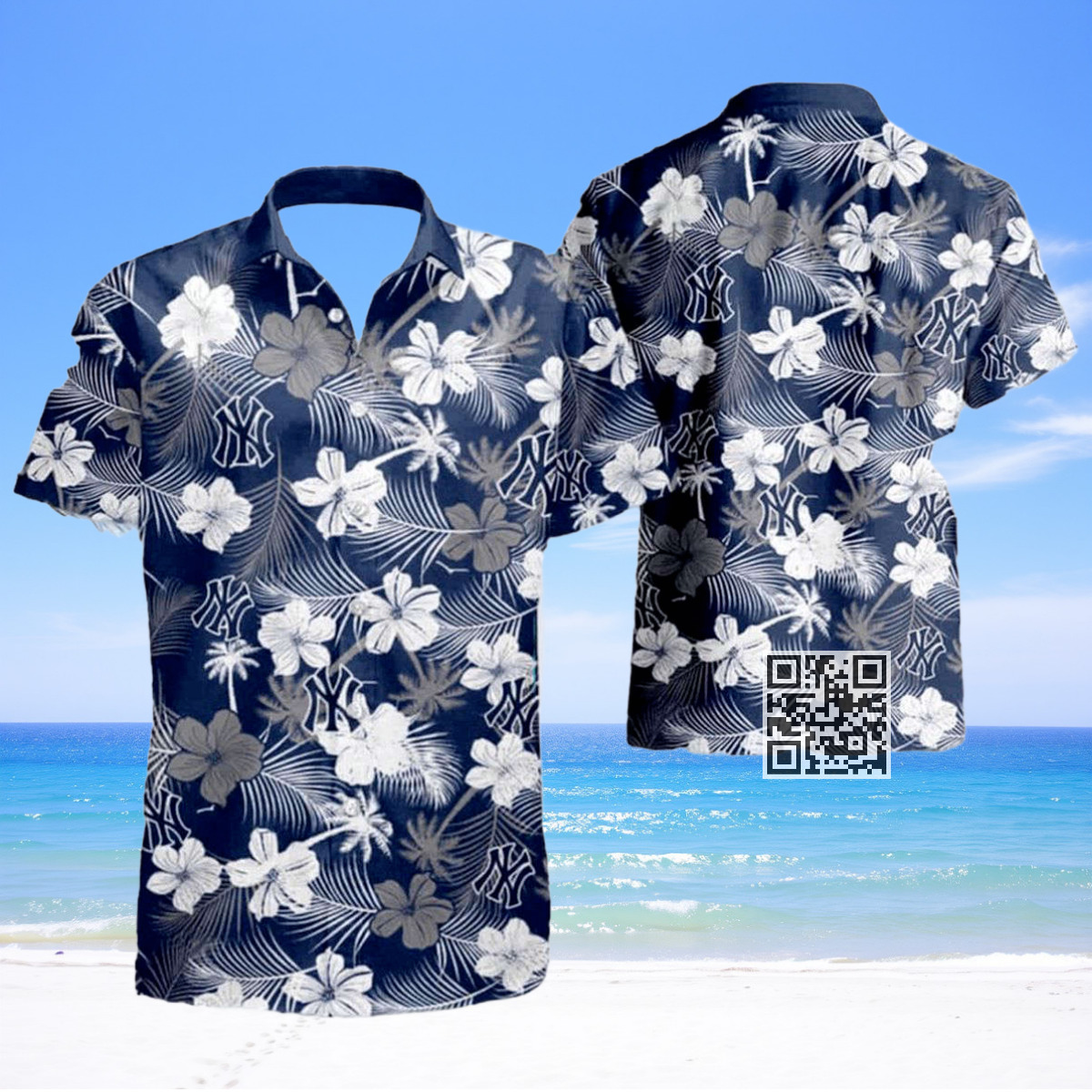 MLB New York Yankees Hawaiian Shirt Tropical Flower Pattern