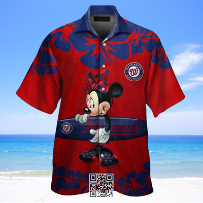 Minnie Mouse Loves Washington Nationals Hawaiian Shirt Beach Lovers Gift