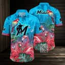 MLB Miami Marlins Hawaiian Shirt Flamingo Pattern Beach Lovers Gift MLB Miami Marlins Hawaiian Shirt Flamingo Pattern Beach Lovers Gift