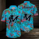 MLB Miami Marlins Hawaiian Shirt Tropical Pattern Summer Beach Gift MLB Miami Marlins Hawaiian Shirt Tropical Pattern Summer Beach Gift