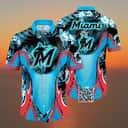 MLB Miami Marlins Hawaiian Shirt Flower Pattern MLB Miami Marlins Hawaiian Shirt Flower Pattern
