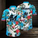 MLB Miami Marlins Hawaiian Shirt Hibiscus Flower Pattern Beach Gift For Friend MLB Miami Marlins Hawaiian Shirt Hibiscus Flower Pattern Beach Gift For Friend