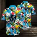 MLB Miami Marlins Hawaiian Shirt Tropical Bird Pattern