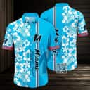MLB Miami Marlins Hawaiian Shirt Flower Pattern Summer Beach Gift