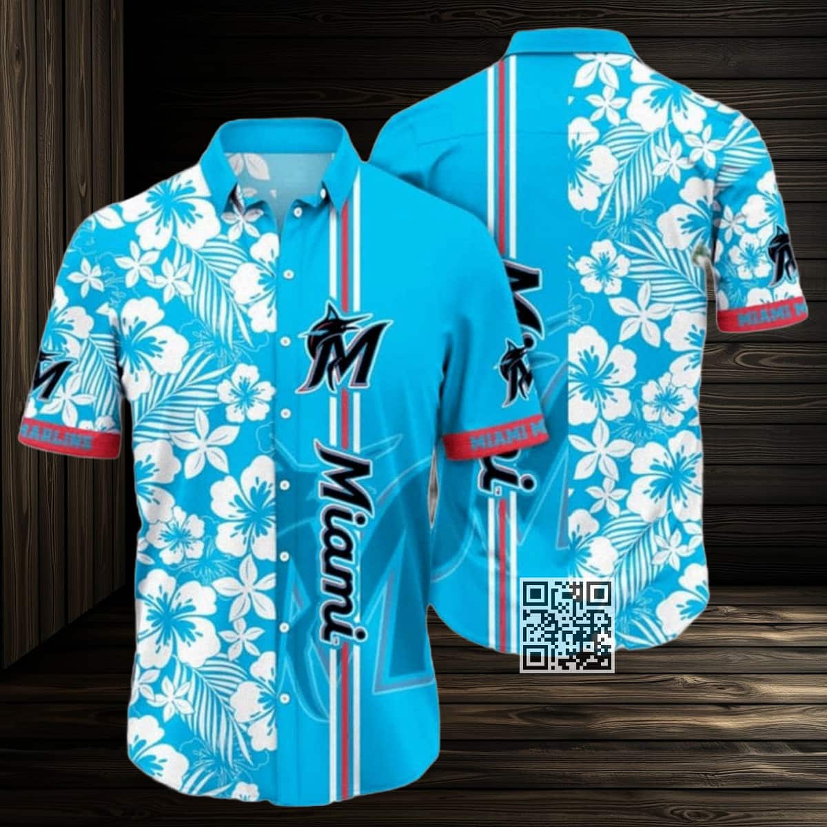 MLB Miami Marlins Hawaiian Shirt Flower Pattern Summer Beach Gift MLB Miami Marlins Hawaiian Shirt Flower Pattern Summer Beach Gift
