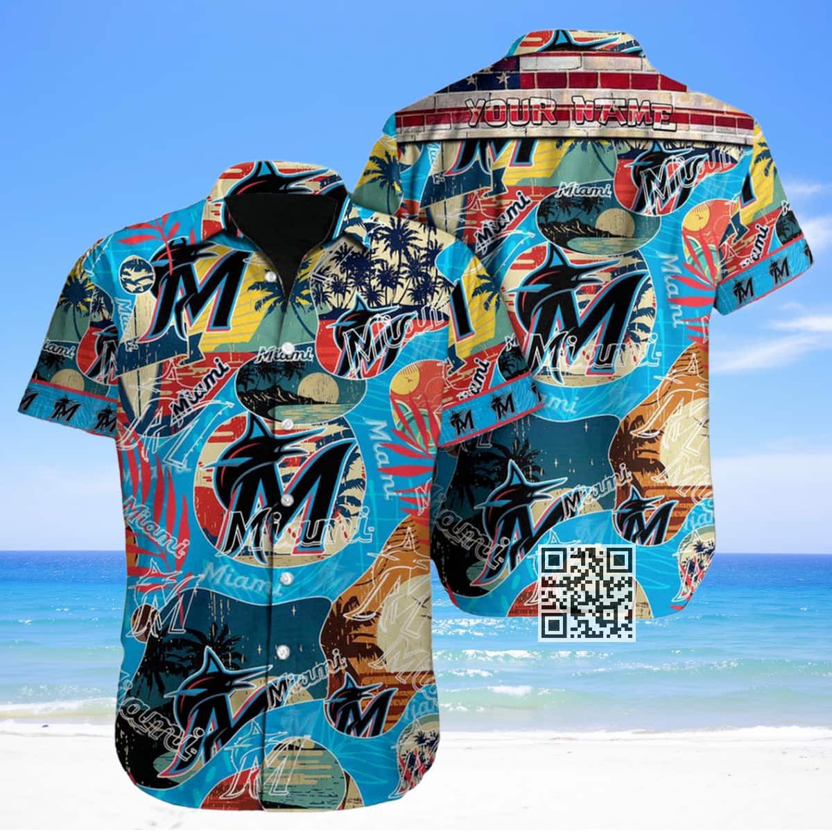 Miami Marlins Hawaiian Shirt Gift For MLB Fans Custom Name Miami Marlins Hawaiian Shirt Gift For MLB Fans Custom Name